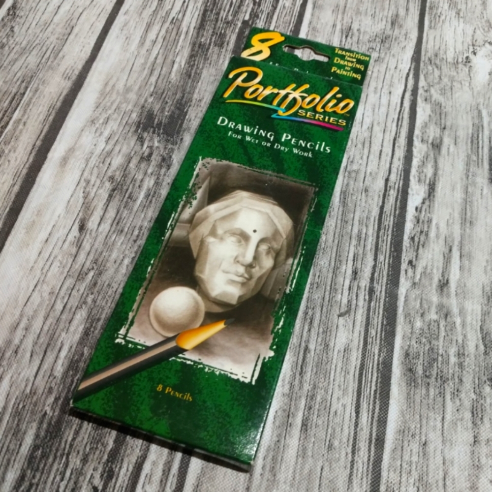 VINTAGE New Old Stock Portfolio Drawing Pencils Set Art Supplies 8 ct.
